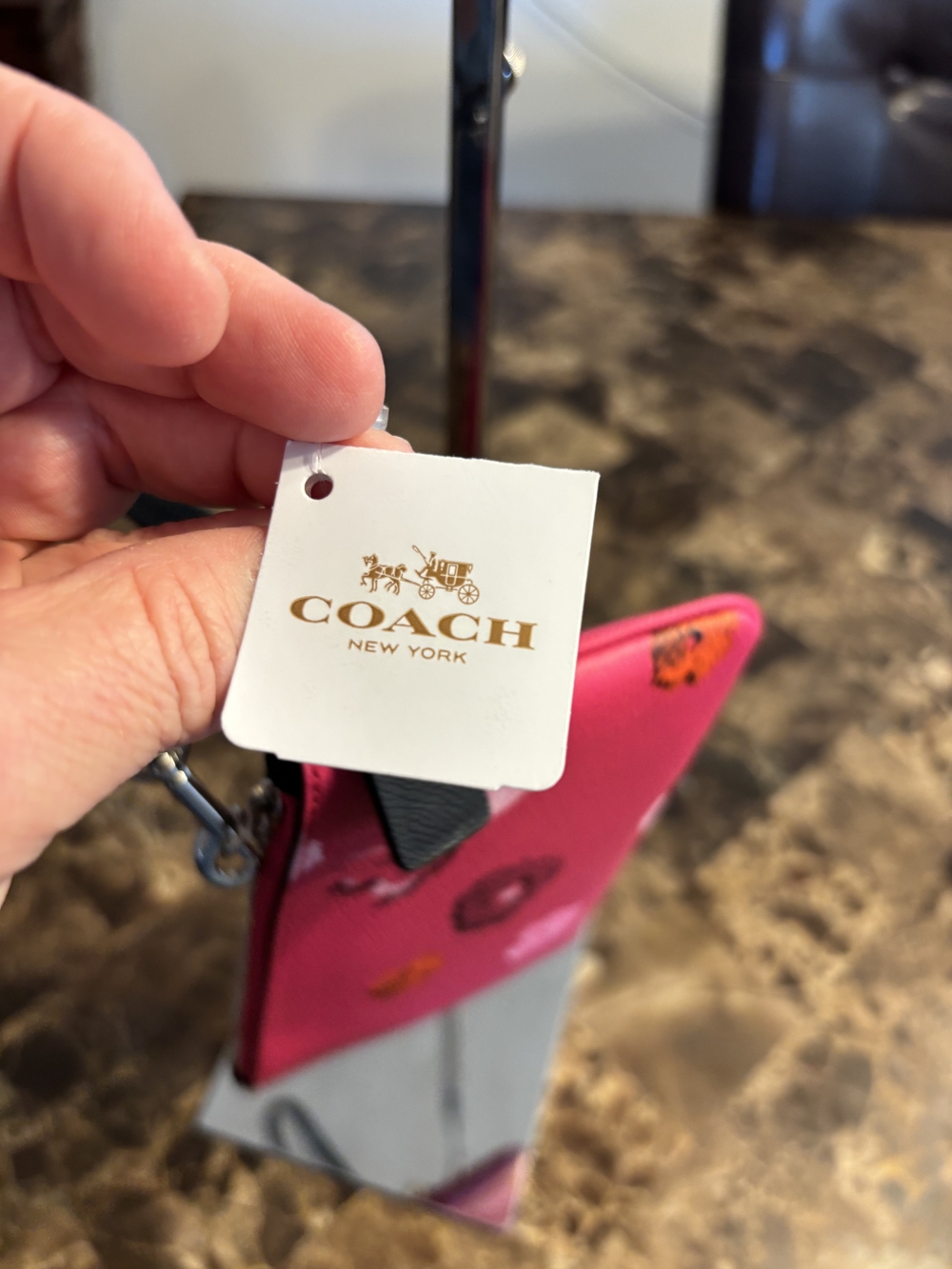 Coach Floral Print Limited Edition Pink Shopper Tote With Matching Wristlet 2pc. - Picture 13 of 16